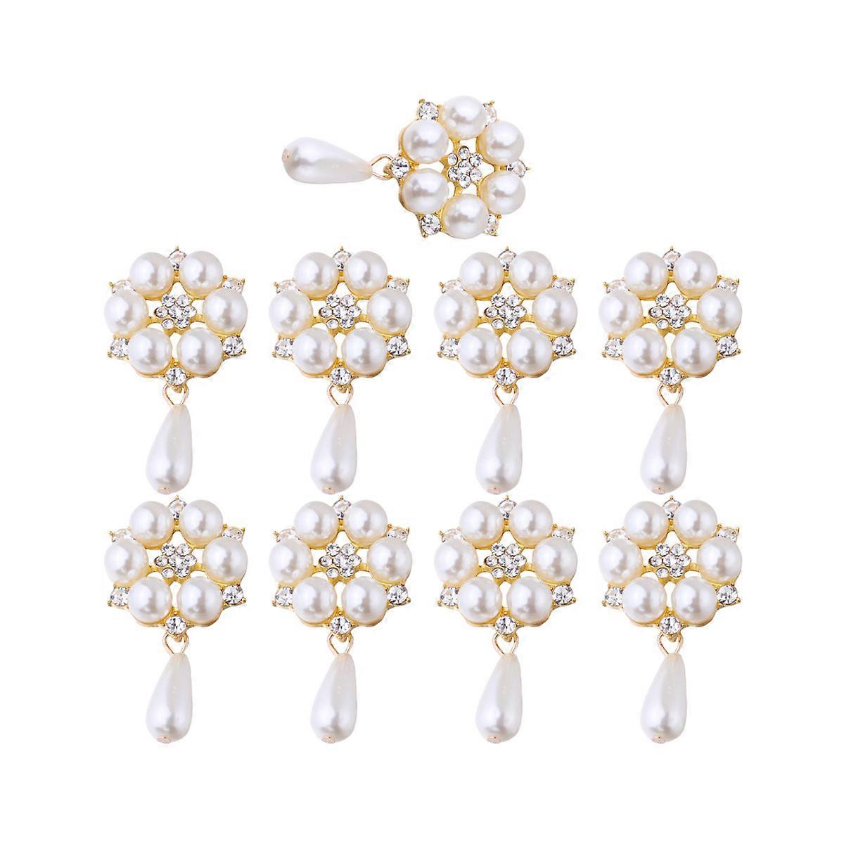 Shoes Accessories Alloy Pearl Patch for Decoration 20Pcs Pearl Patch Decor