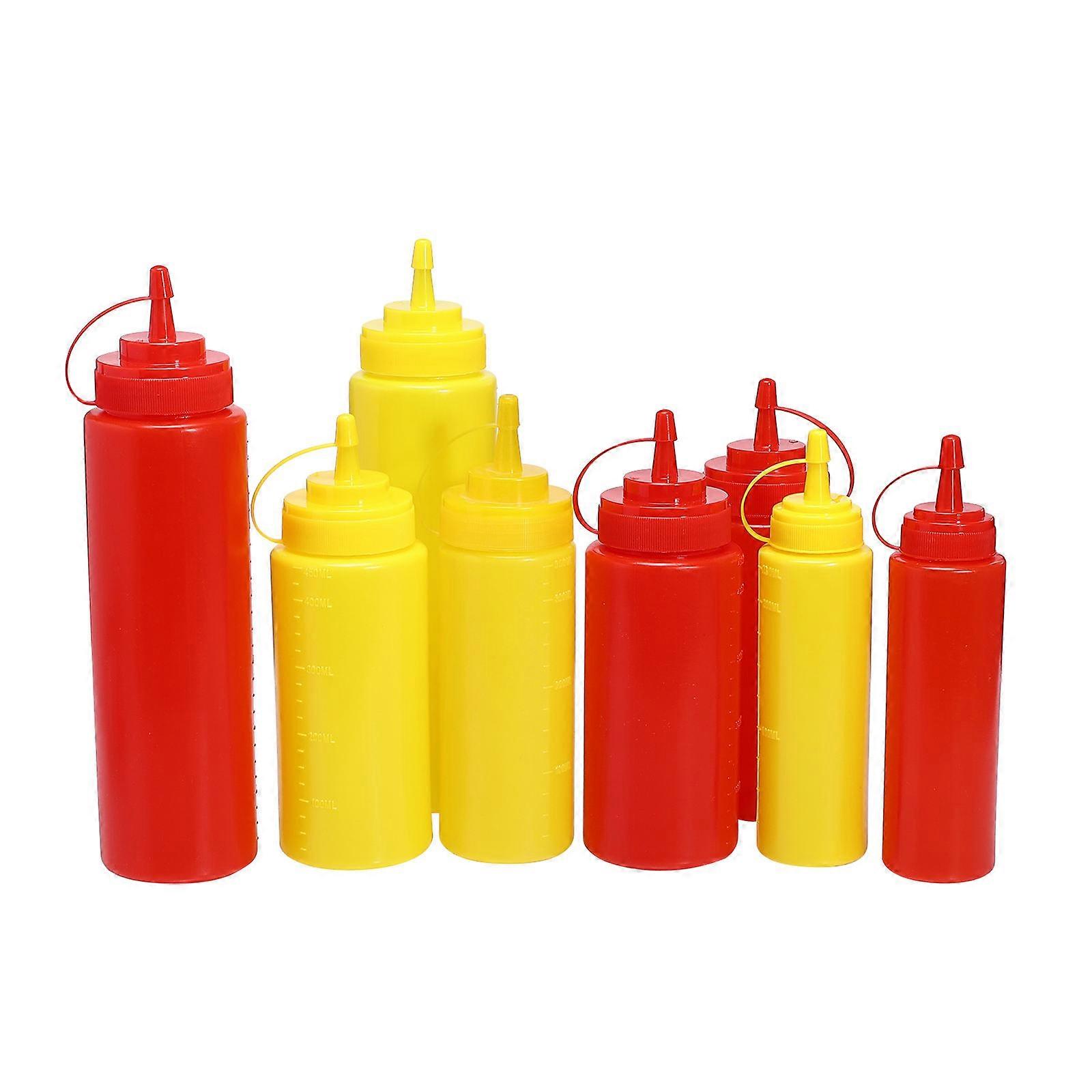 Ketchup Squeeze Bottles Practical Baking Tools Condiment Dispensing Kitchen 8Pcs