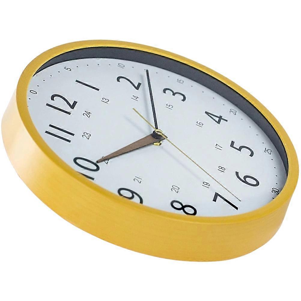 Decorative Wall Clock Silent Non-Ticking Wooden Hanging Clock 2Pcs