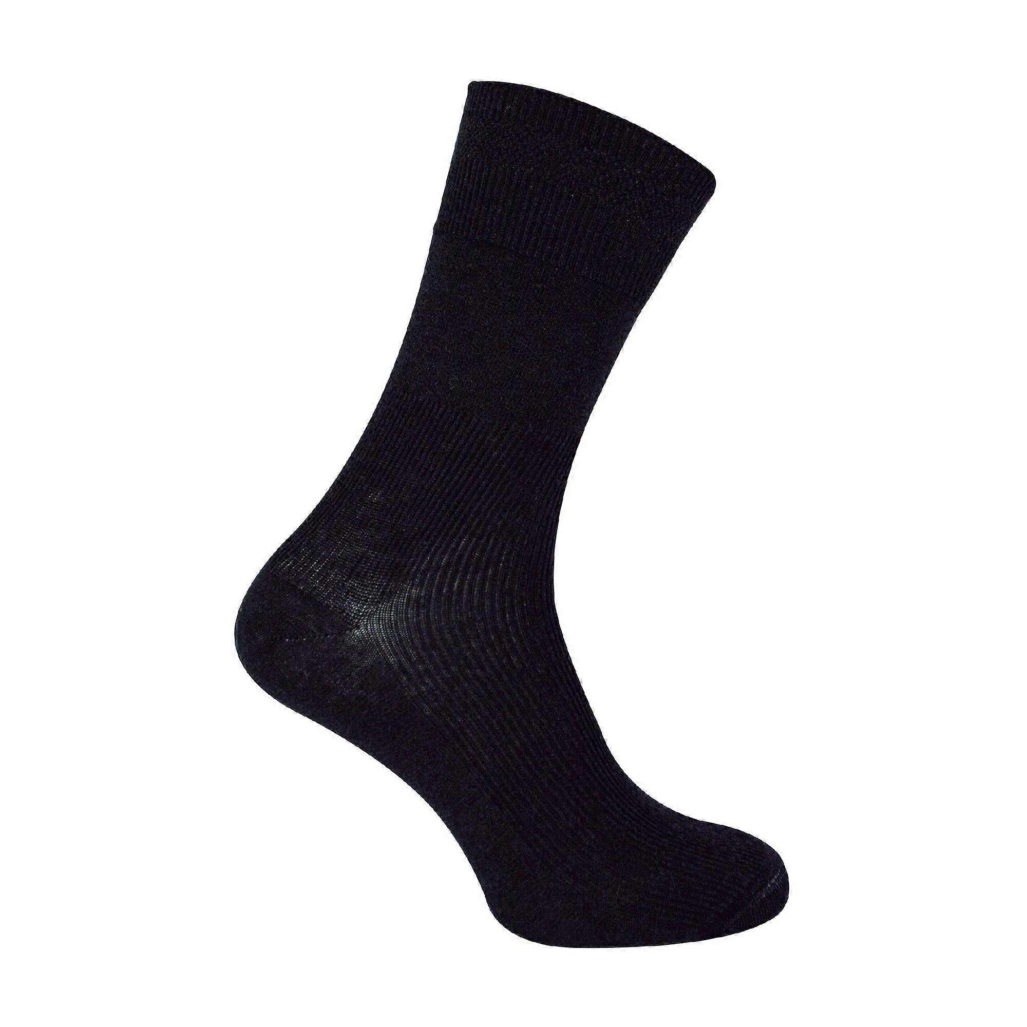 Dr.Socks - Mens Black Wool Diabetic Seamless Socks