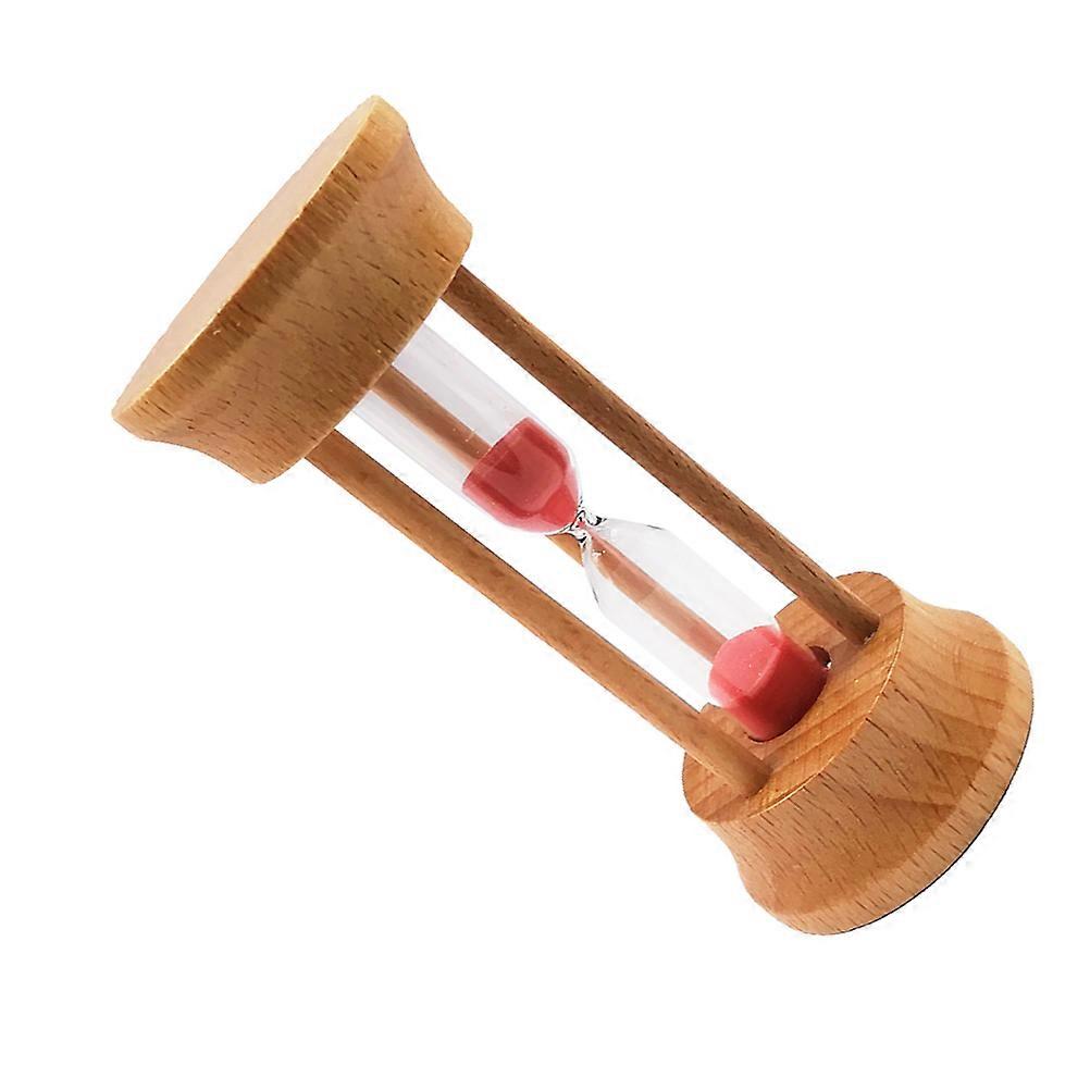 Wood Frame Sand Timer 3 Minutes for Kids Red Sandglass 2Pcs