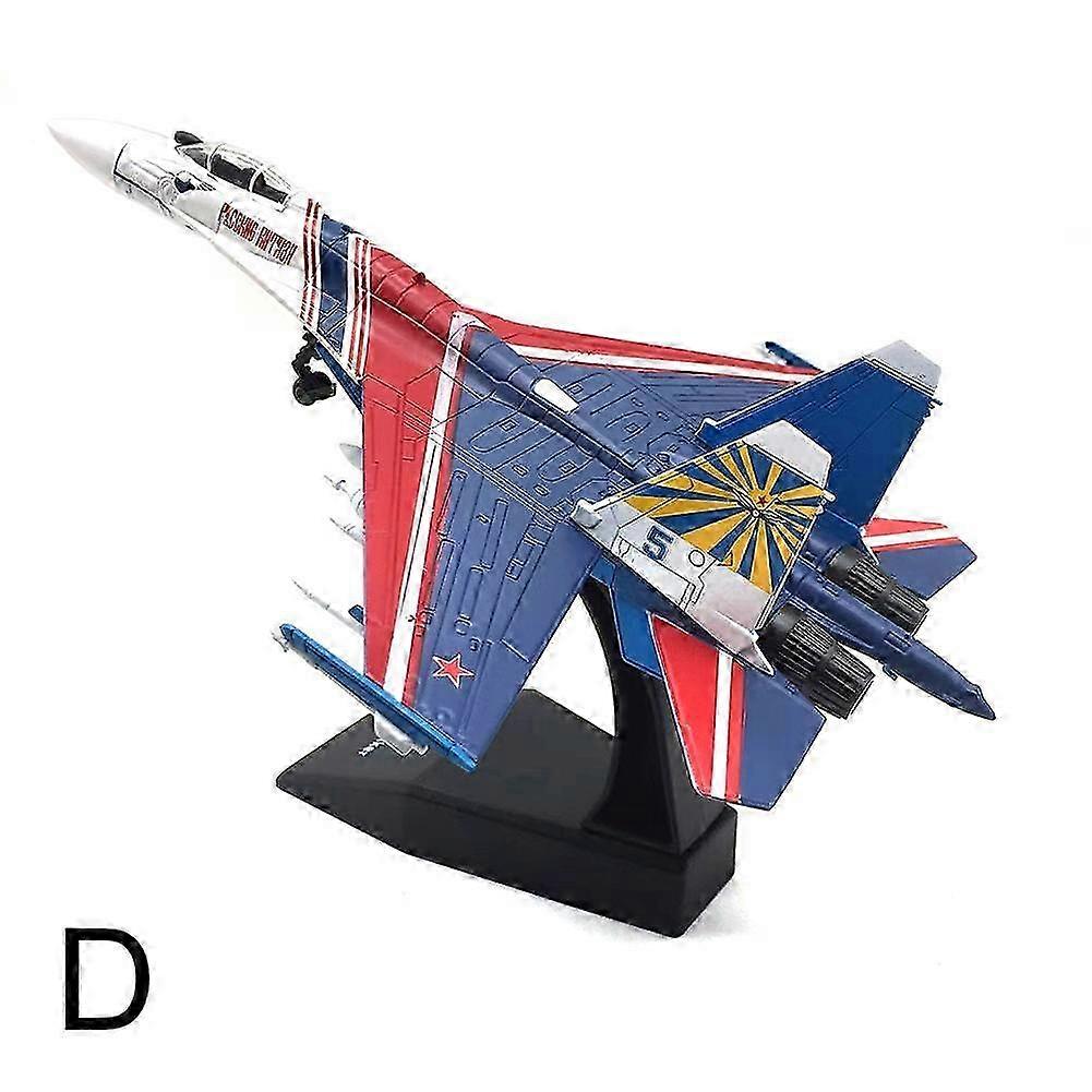 SU-35 Fighter Jet 1:100 Scale Alloy Model Aircraft with Rotating Wheels for Military Aviation Display and Collector Desktop Decoration 26s
