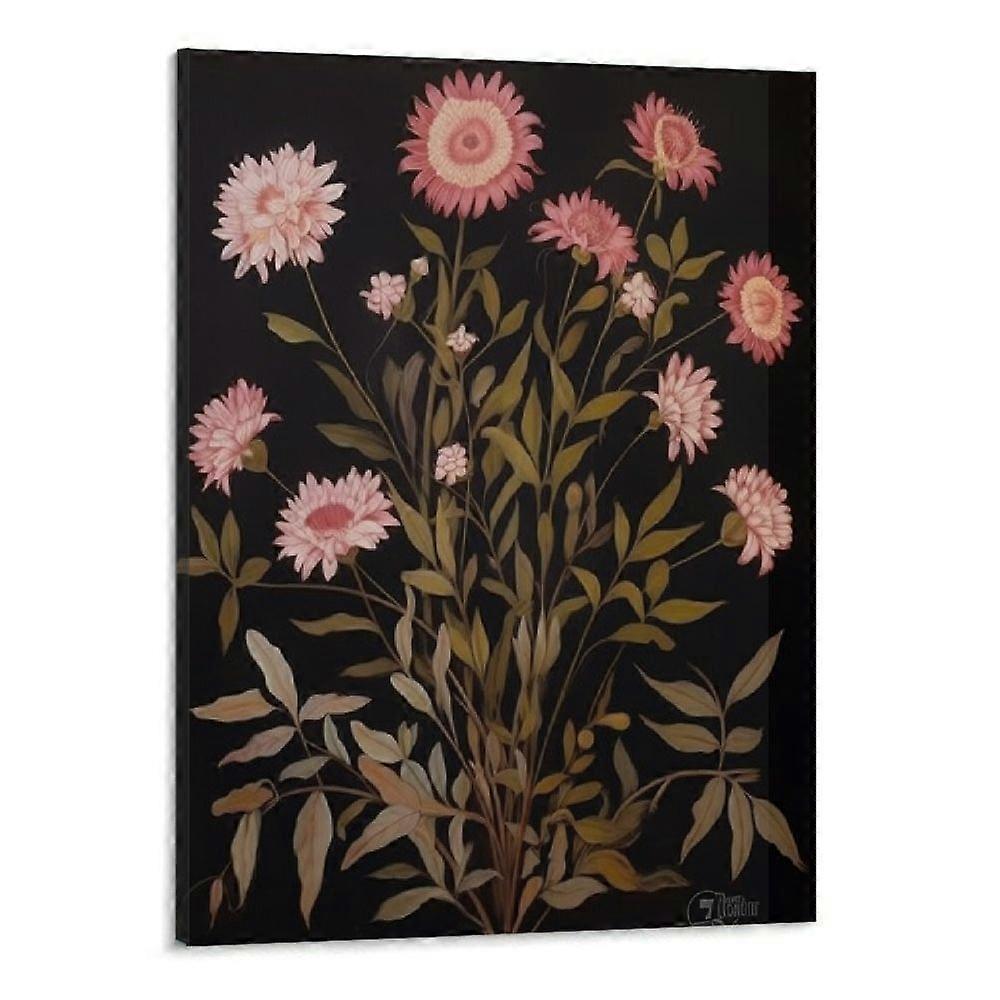 Lienzo Pósters de ParedEstampado Floral Oscuro Aca-ouyab381