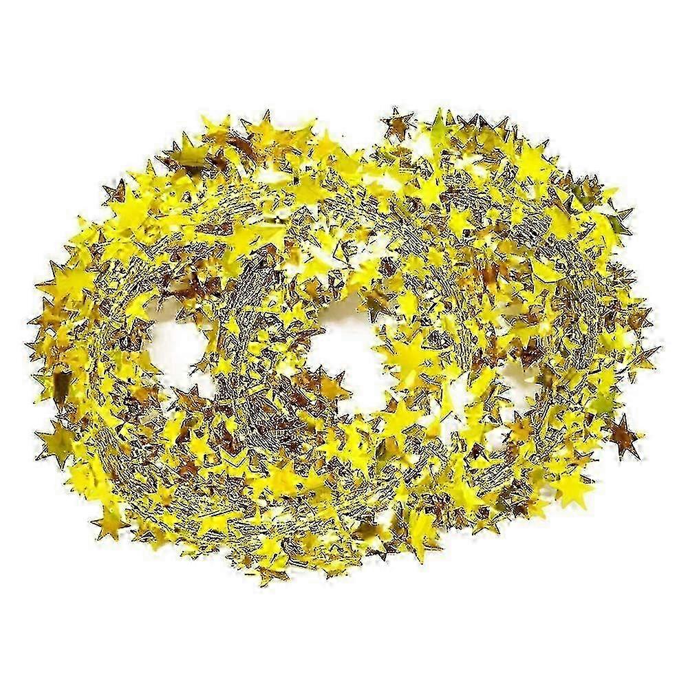 2 Rolls Of Sparkly Star Tinsel Garlands With Wire For Xmas Tree, Birthday, Party, Festive Ornament F Cs