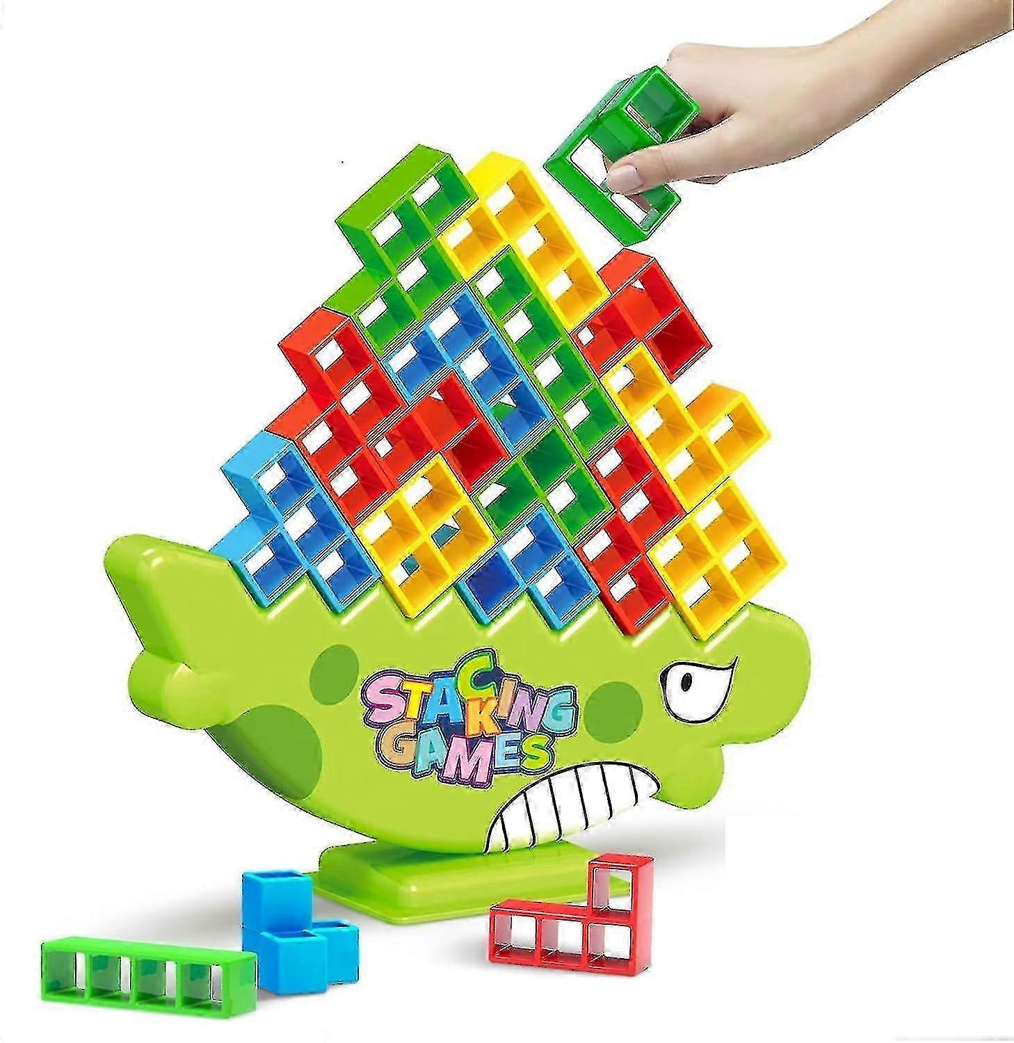 64pcs Tetra Tower Balance Stacking Blocks Game,stack Attack Game Board Games Kids & Adults Team Building Tower Game Toy 25-26