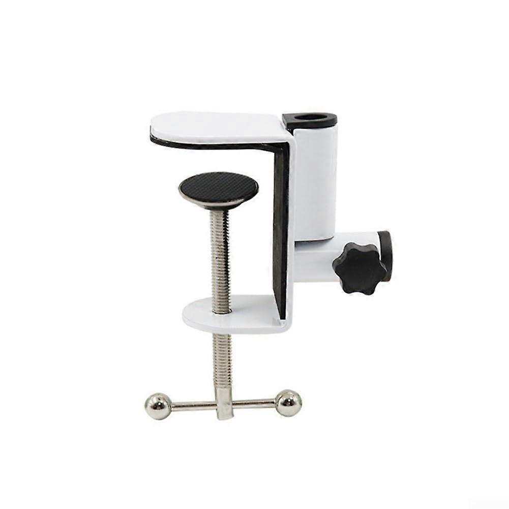 Metal Desktop Mounting Clamp CShape Table Mount Bracket 360 Degree Rotation Heavy Duty Microphone Stands White