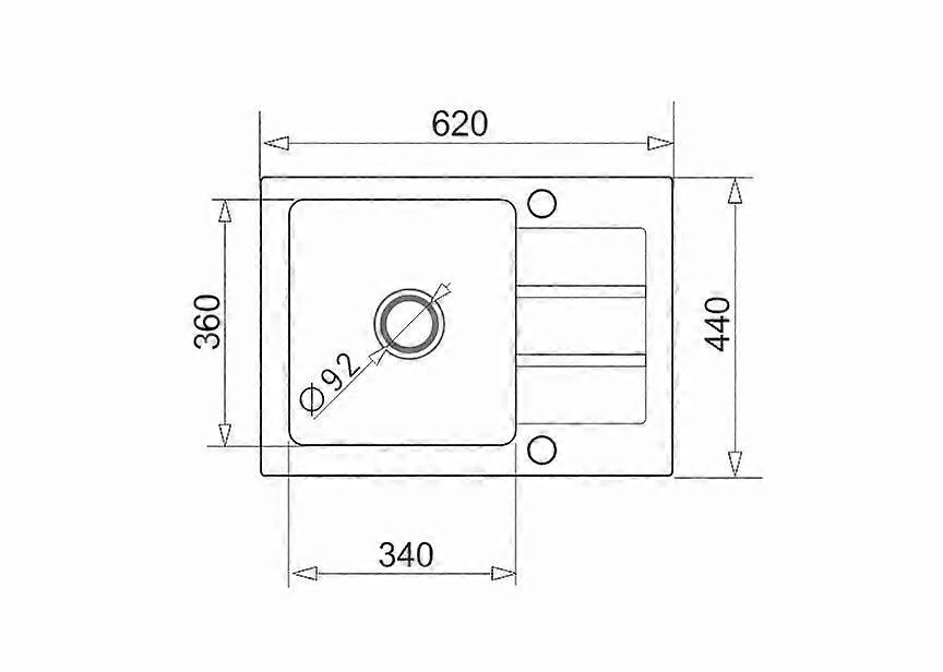 Maidsinks 62x44 1b 1d Volcano Granite Sink With 1-bowl Drainer
