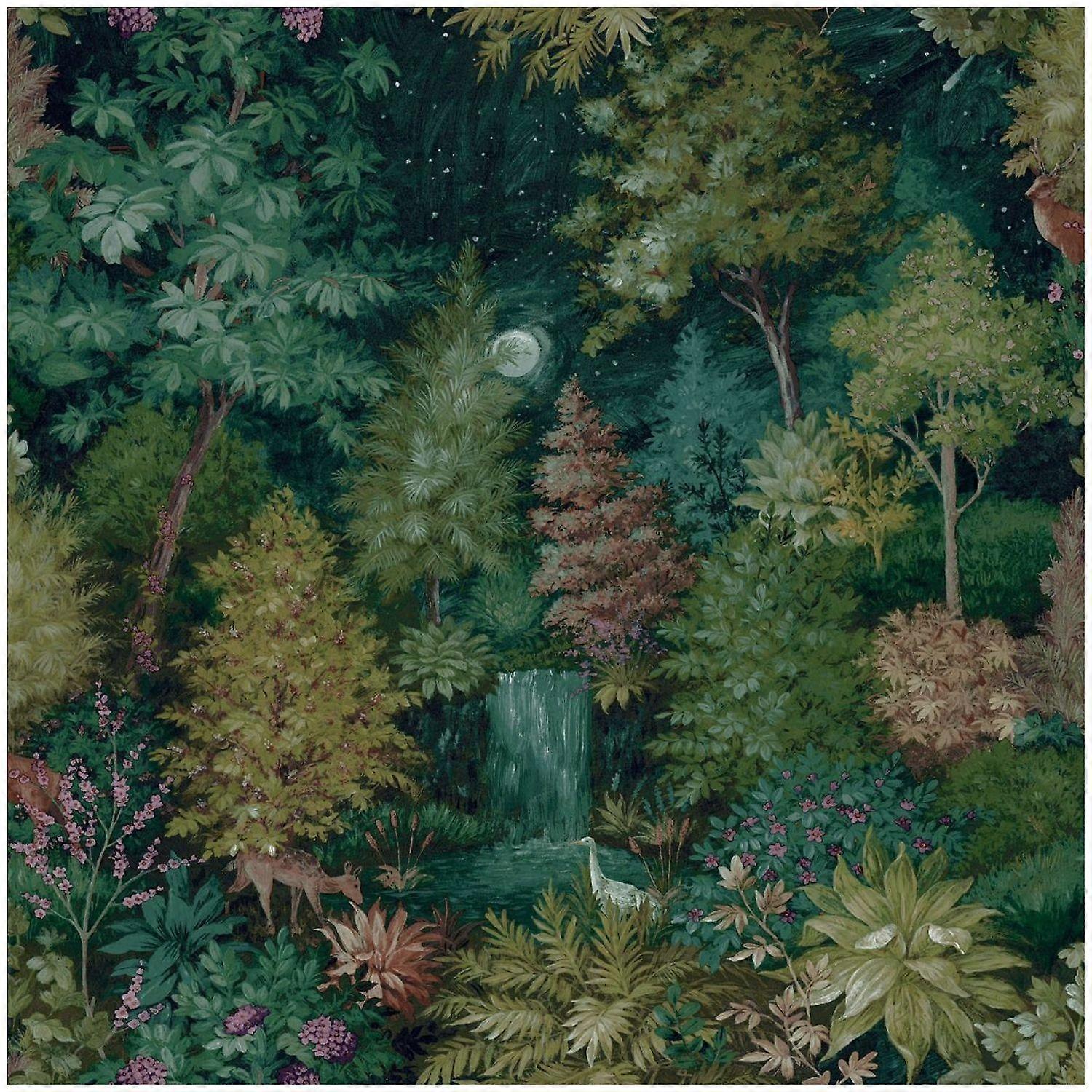 Papel pintado verde Midnight Woods de Holden Decor