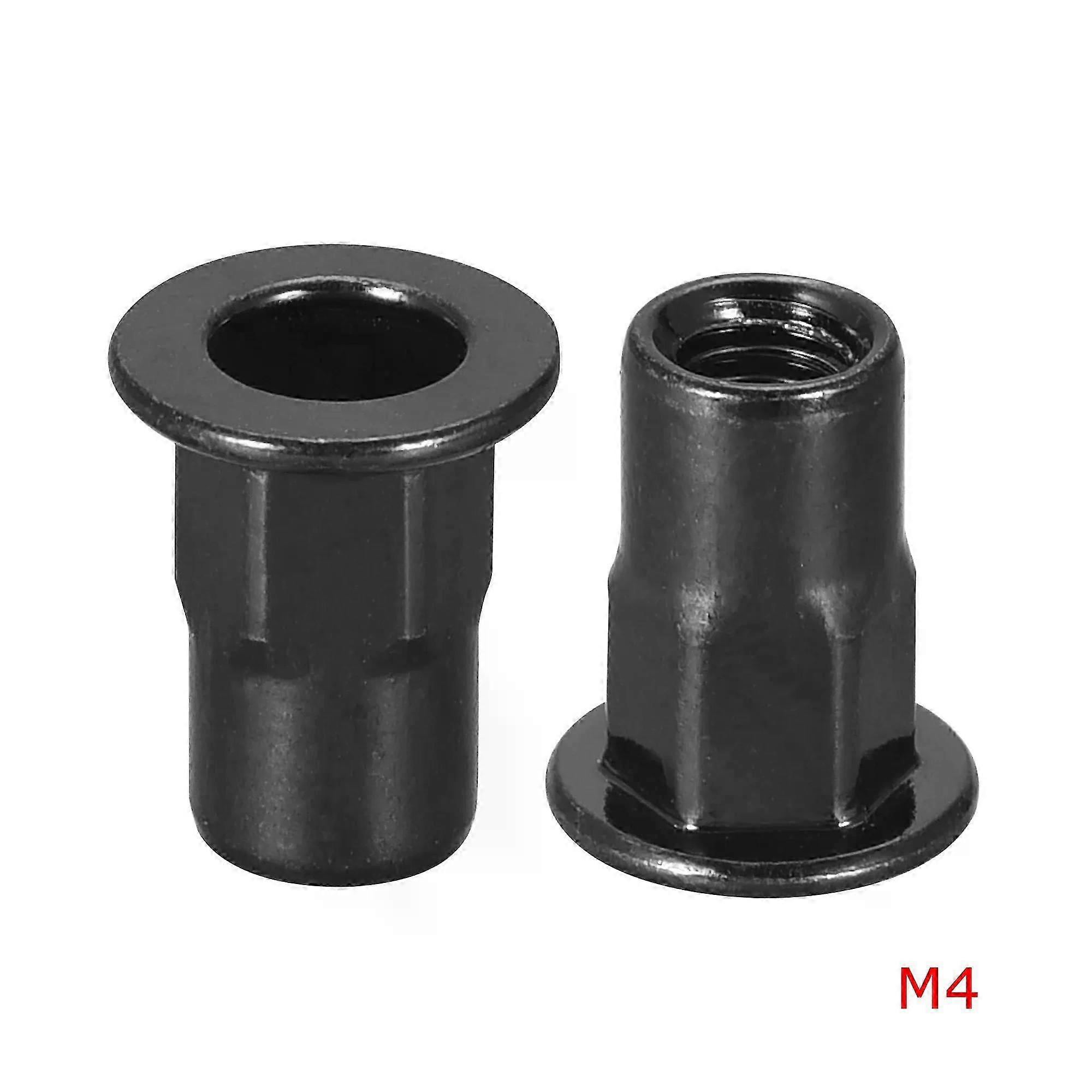 20Pcs M4 M5 M6 Rivet Nuts Thread Half Hexagonal Carbon Steel Flat Head Threaded Nut Insert Rivnut Nutsert for Screw Attachments
