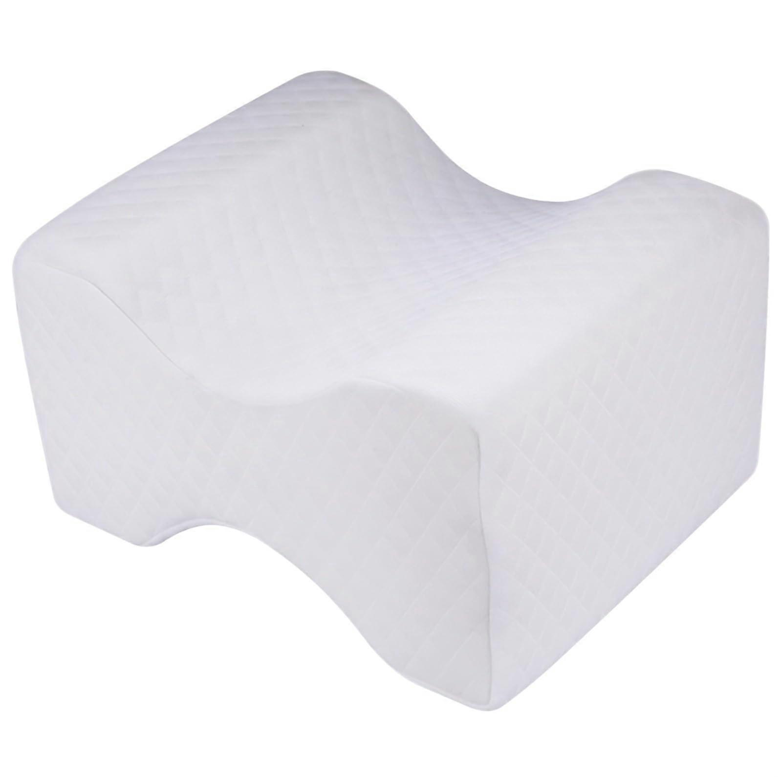 Side Sleeper Leg Pillow Memory Foam Orthopedic Wave Design Removable Cover White