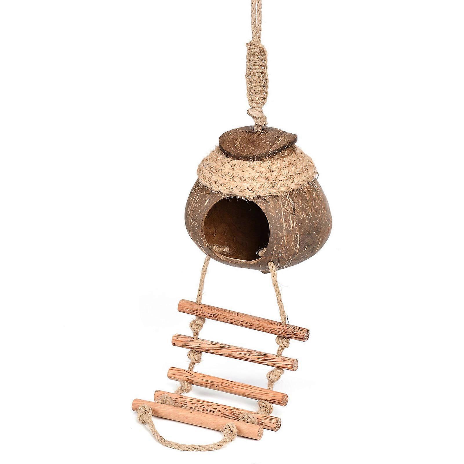 Sustainable Coconuts Bird Nest Coconuts Shell Bird Shelter Small Bird Nest Box for Parrots and Small Birds Multicolor