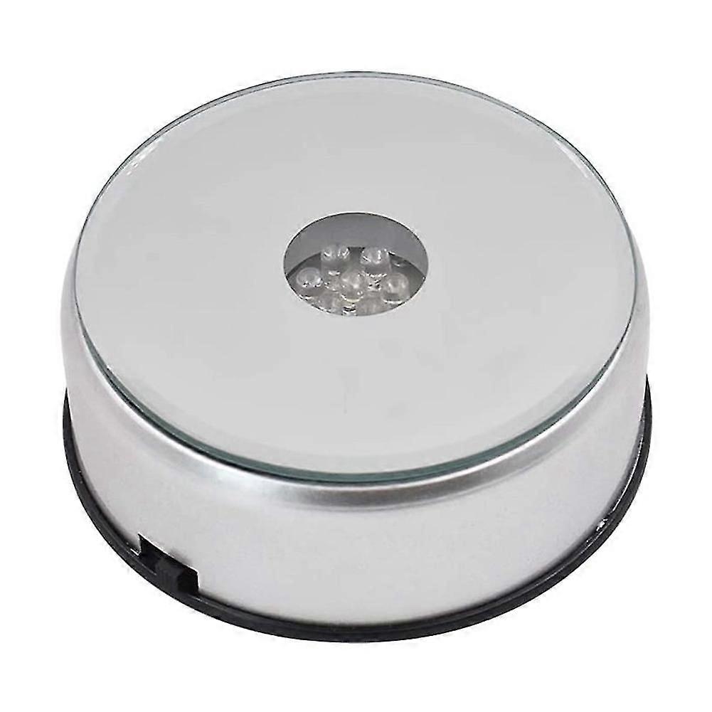 Display Turntable Base for Crystals Glass Art,LED Colored Rotating Crystal Display Base Stand with