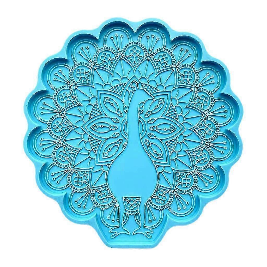 Plaster Soap Casting Epoxy Mould Peacock Shape Crystal Coaster Diy Craft Mold