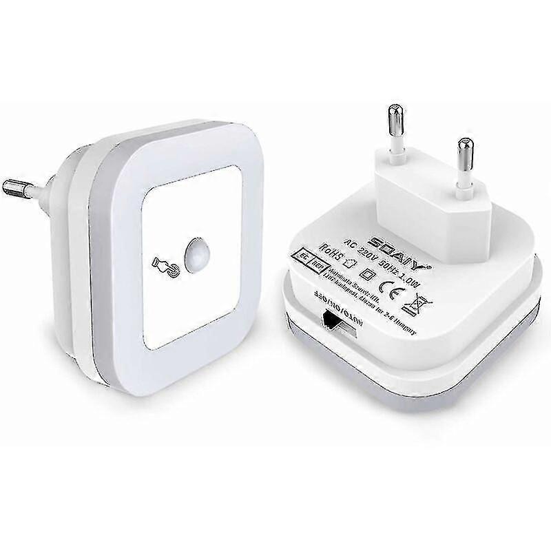 Set of 2 Dimmable Led Night Lights with Motion Sensor, Continuously Adjustable Brightness, 3 Modes (auto/on/off)