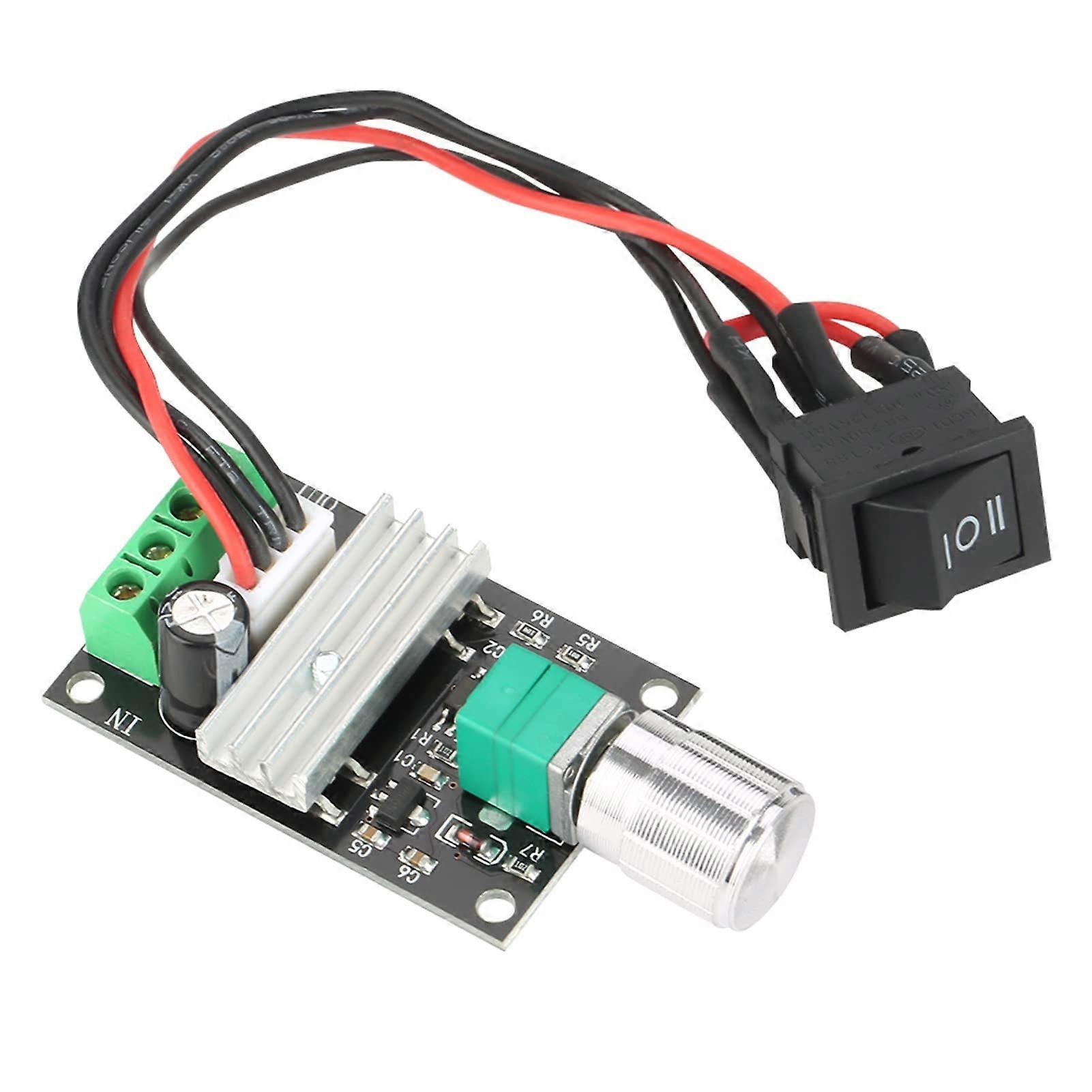 PWM Motor Speed Controller For DC Motors, 6V/12V/24V, 3A, Reversible Switch, Easy Control, Quick Wiring