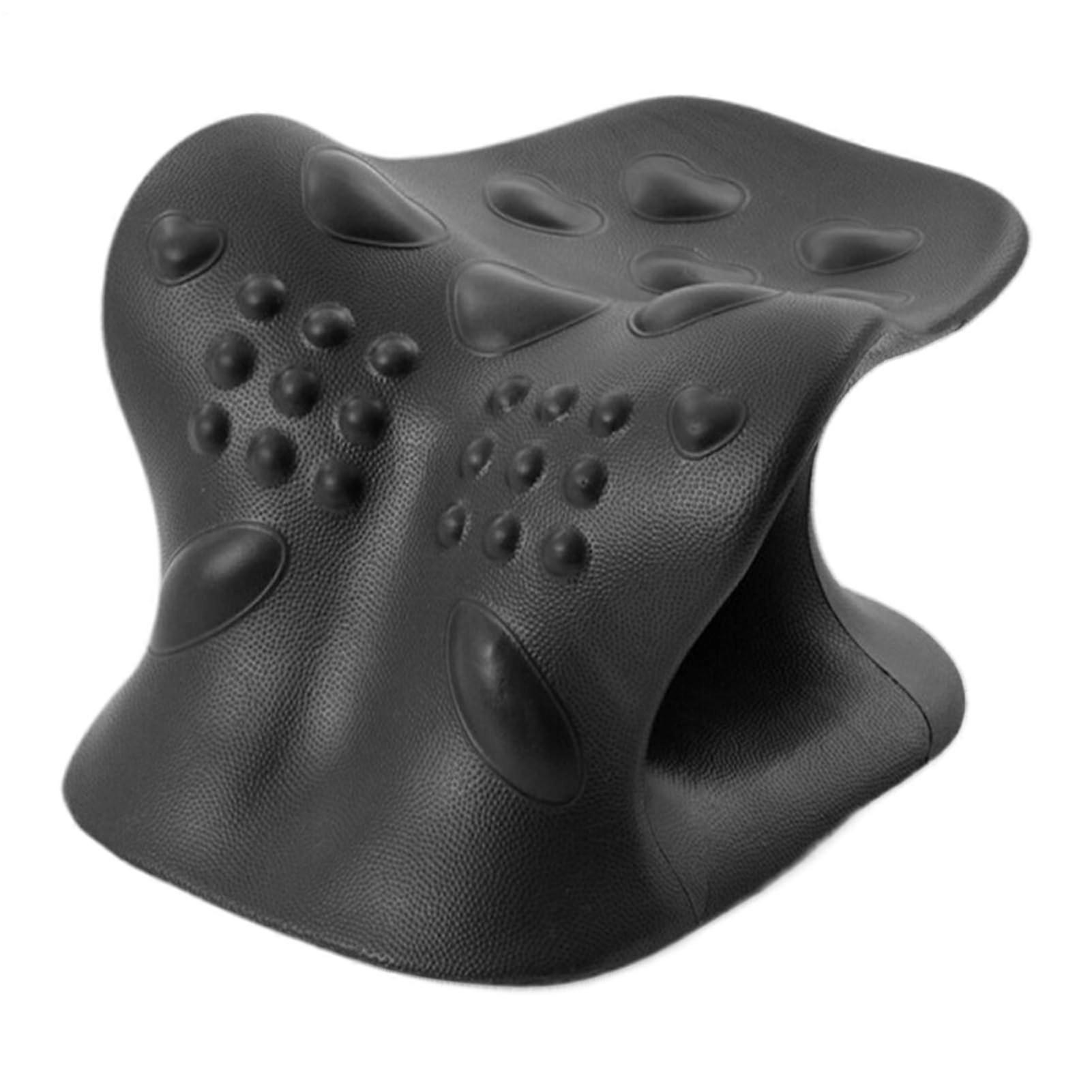 Cervical Spine Alignment Device Cervical Spine Stretcher Pillow Black Ergonomic Neck Support For Office Workers Students