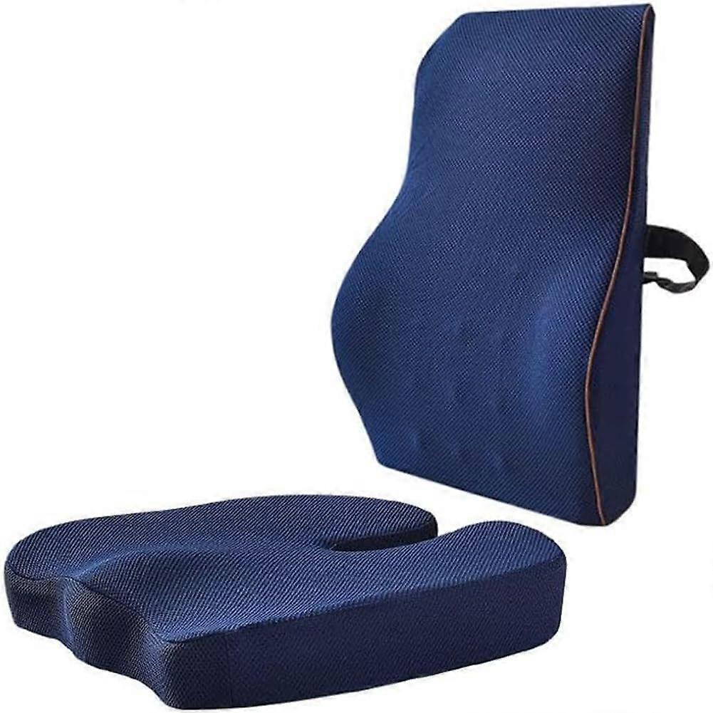 Office Chair Cushion And Back Support, Ergonomic Memory Foam Seat Cushion, Lumbar Support Cushion, Car Seat Cushion