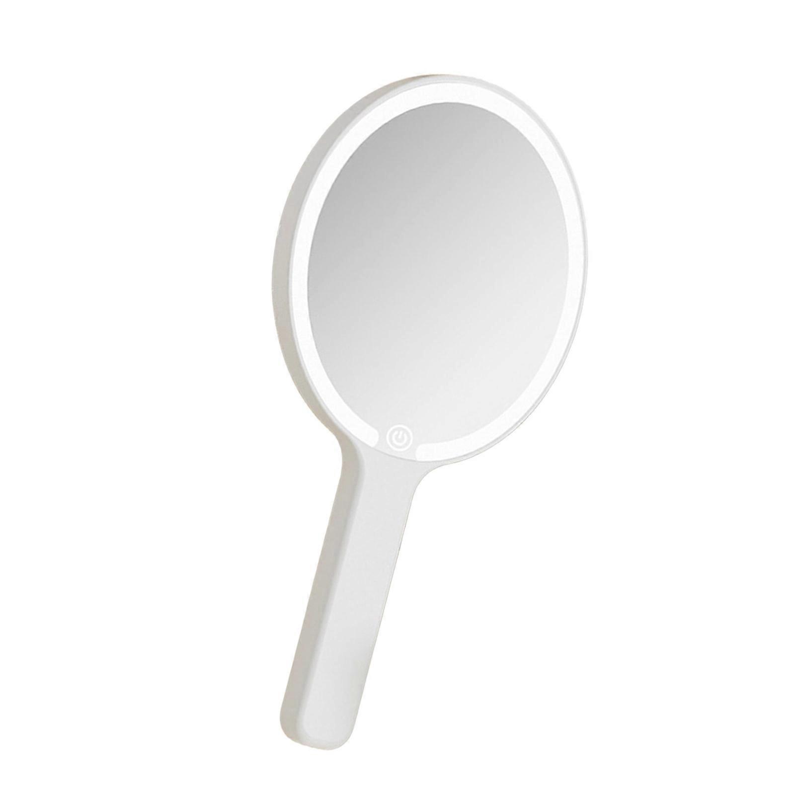 Hand Mirror with 3 Light Color,Lighted Handheld Mirror,Lightweight Portable for Makeup Application,Hair Styling,Shaving Multicolor