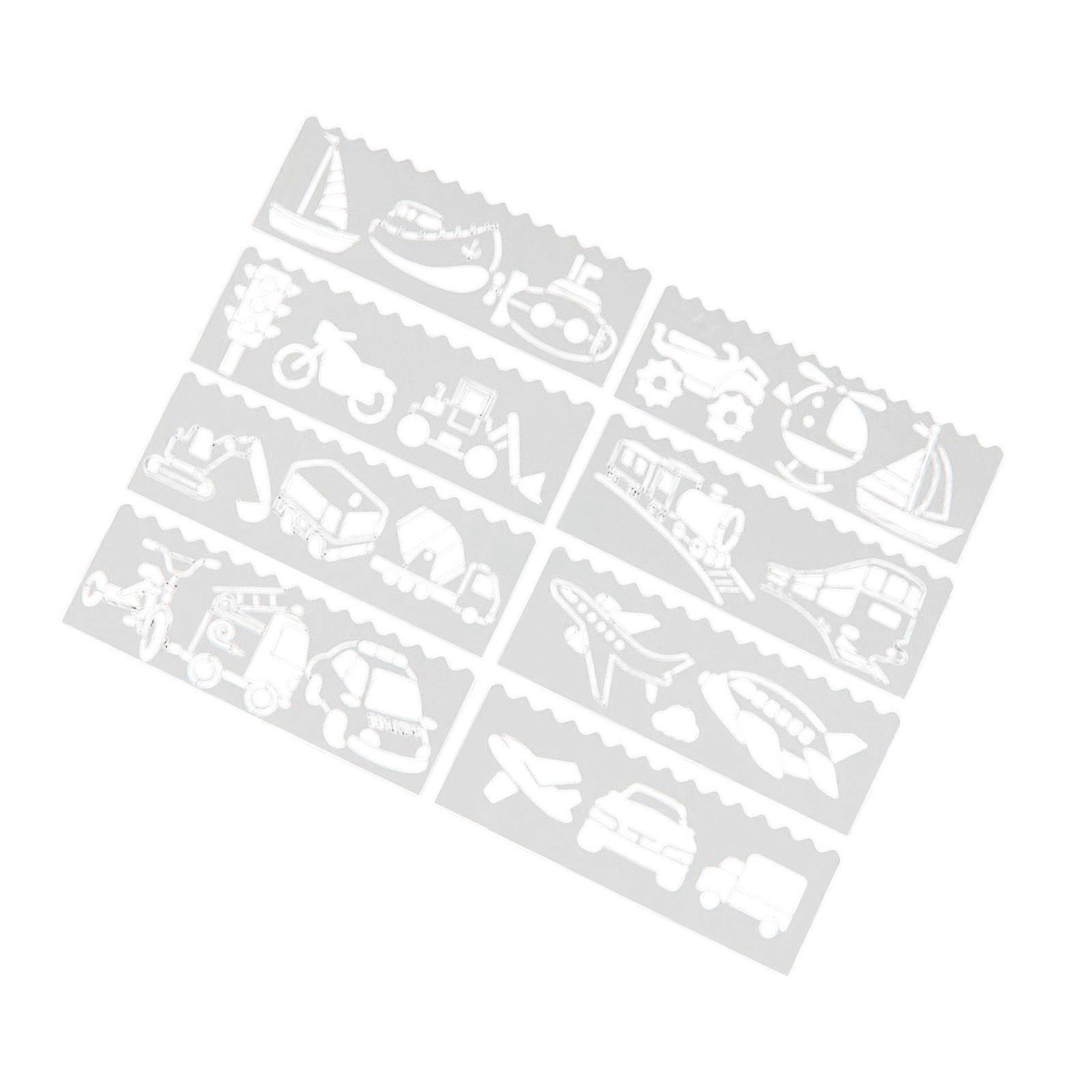 8Pieces Animal Airplanes Stencil Set Durability PET Templates For Childrens Painting Craft DIY Coloring Activities Multicolor