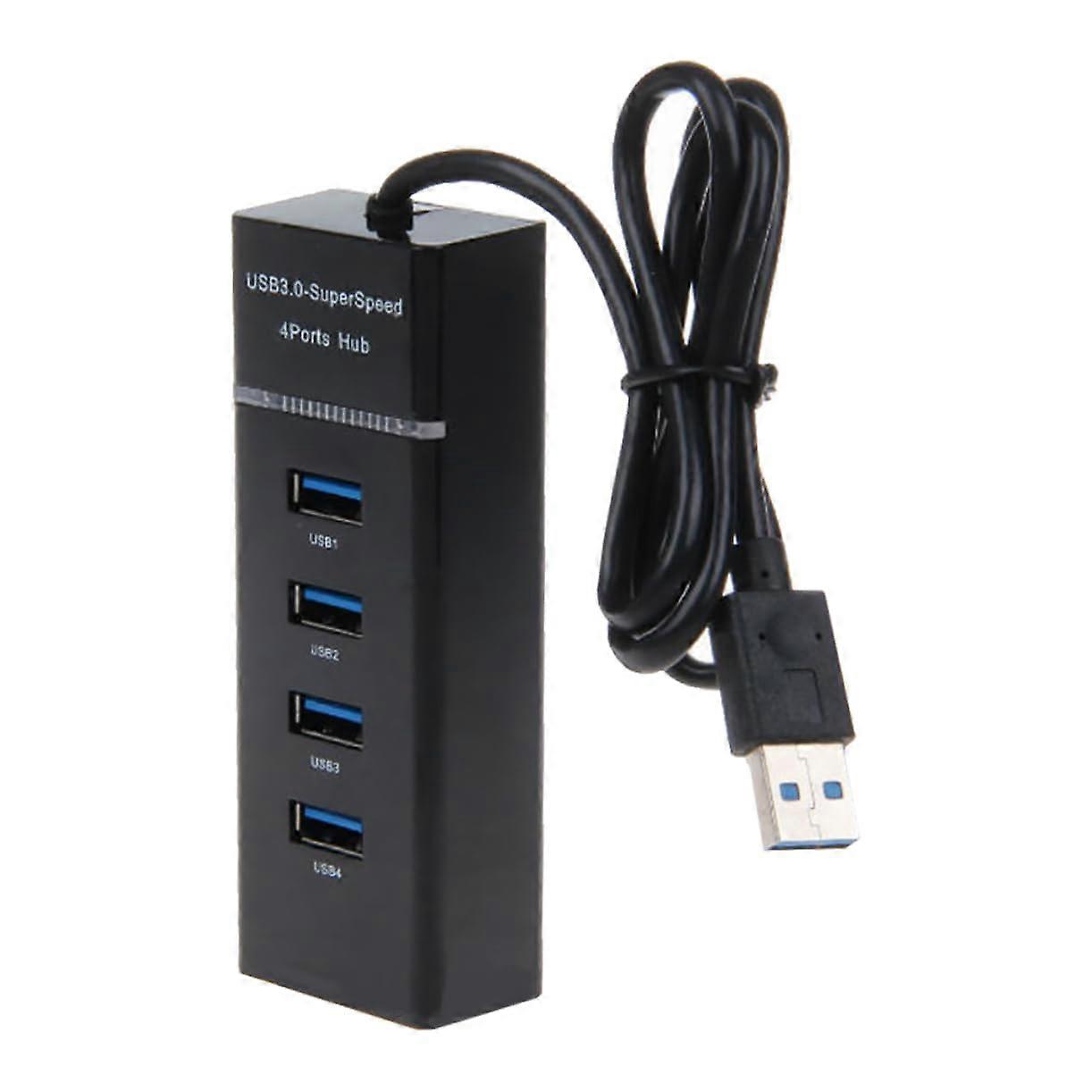 USB Hub Adapter with LED Indicator for Fast Data Transfer, 4 Port Splitter for Laptop and Desktop