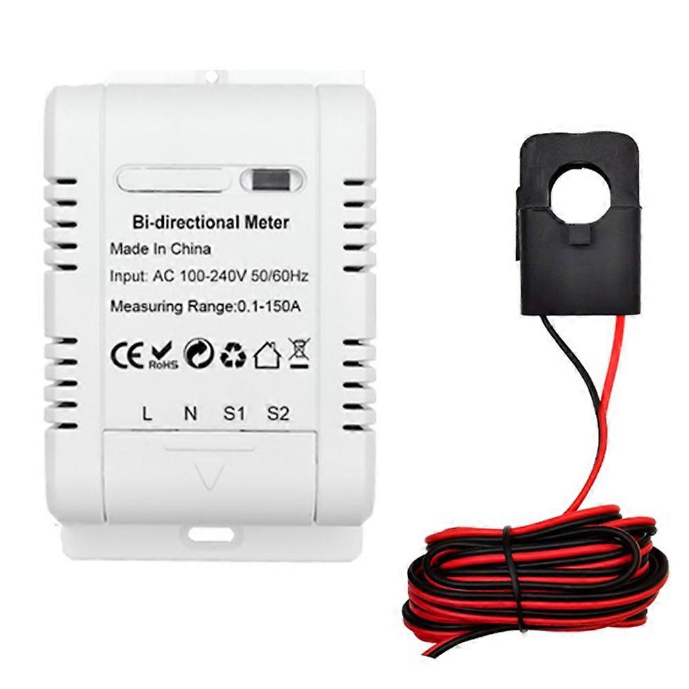 Tuya Solar PV Bidirectional WiFi Energy Meter with CT 150A Two Way Clamp Current Sensor Transformer App Monitor Power