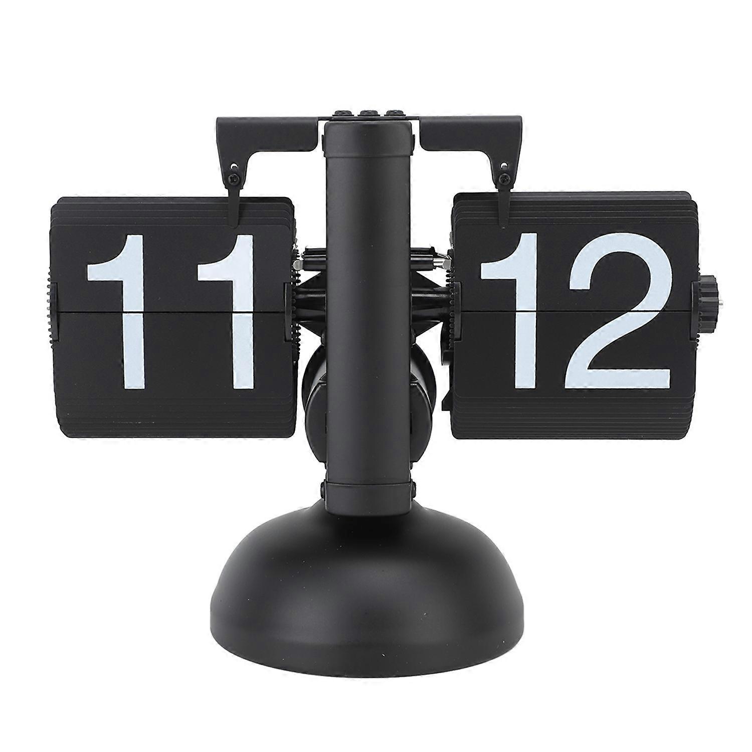 Flip Clock Large Number Battery Powered 304 Stainless Steel Tabletop Retro Flip Clock for Home Offic