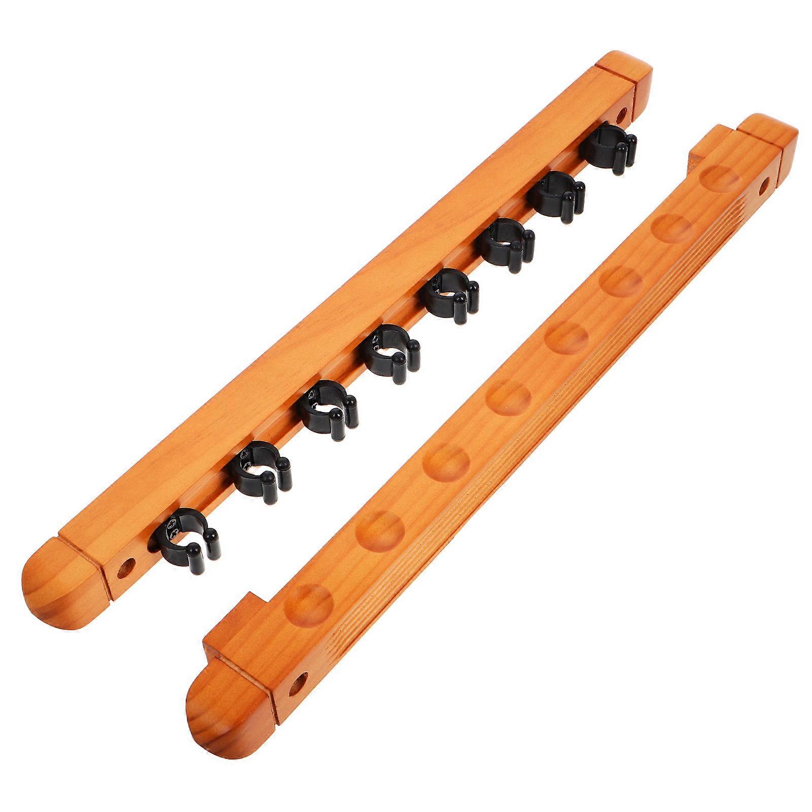 Billiard Cue Rack Wooden Wall Storage Display Cue Sticks Roman Design 4 Sets