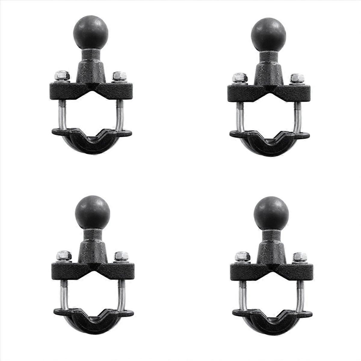 4X Motorcycle Handle Bar Rail Mount 37mm Width U-Bolt Mounting Base with 1 Inch Ball for GPS Work fo
