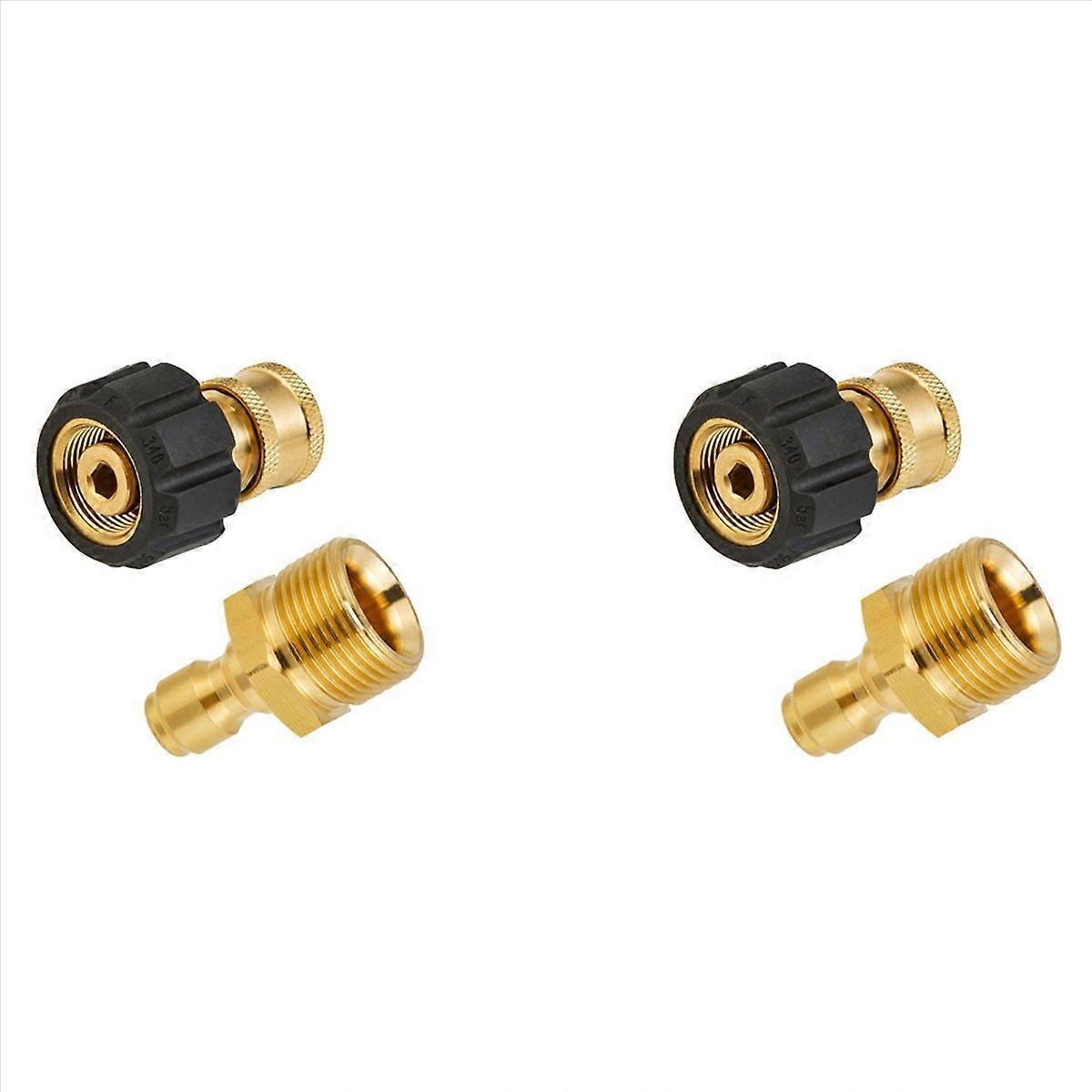 2X High Pressure Washer Adapter Set Quick Connect Kits for Snow Foam M22 To 1/4Inch Quick Connect, 5