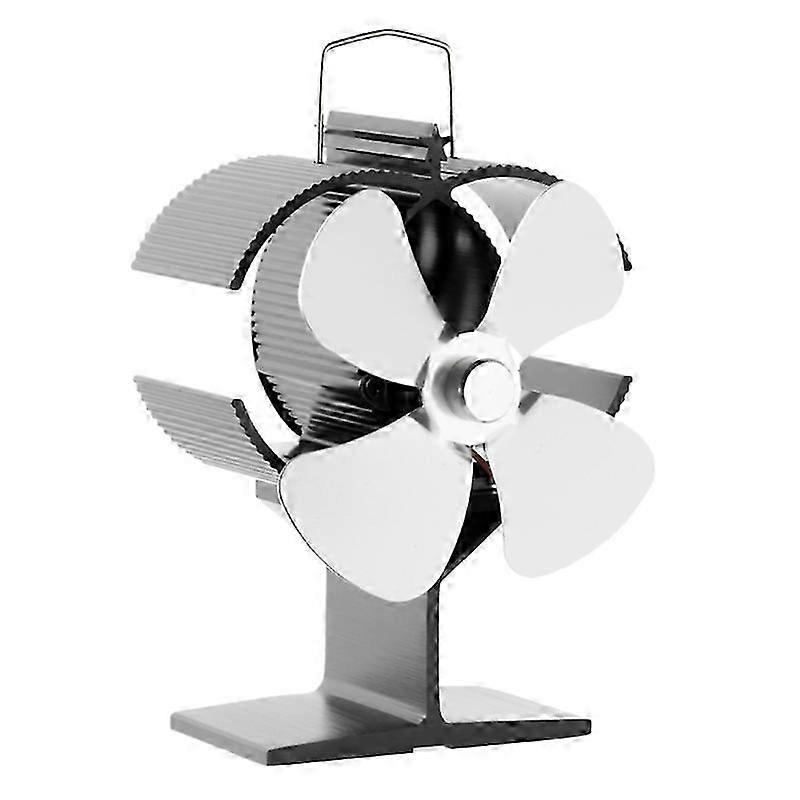Stove Fan 4-Blade Upgrade Heat Powered Fan Log Wood for Burner Quiet Efficient