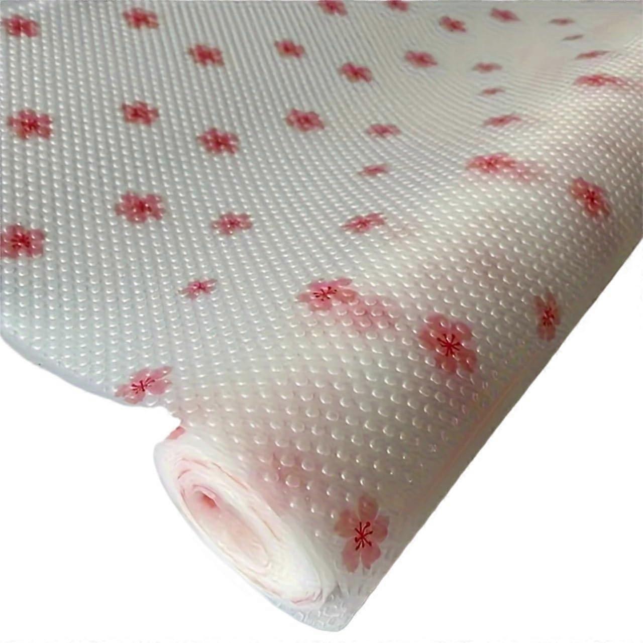 Kitchen Drawer Liner Roll Waterproof Cuttable Mat for Cabinet Shelf Refrigerator 17.7'x118.1' Flower Pattern