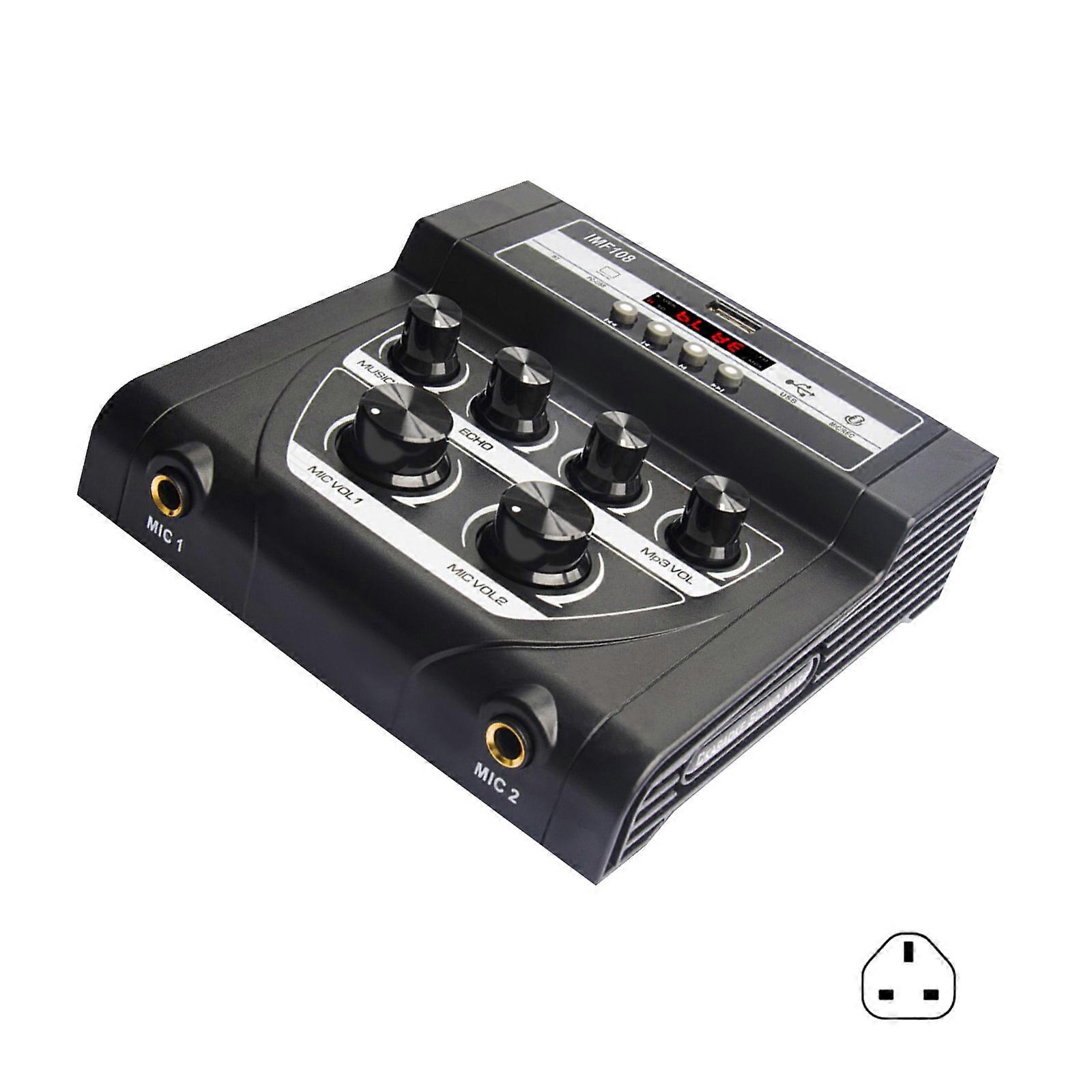 MF108 Auditory Mixer with Independent Channel Adjustment Double Microphone Support for Musicians and Enthusiasts Multicolor