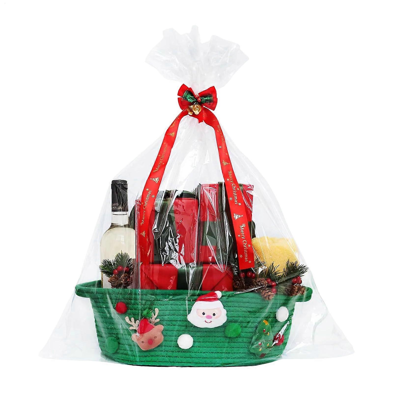 Rope Baskets for Storage, Green Rope Basket With Handles, Toy Storage Organizer, For Home Playroom Nursery Classroom