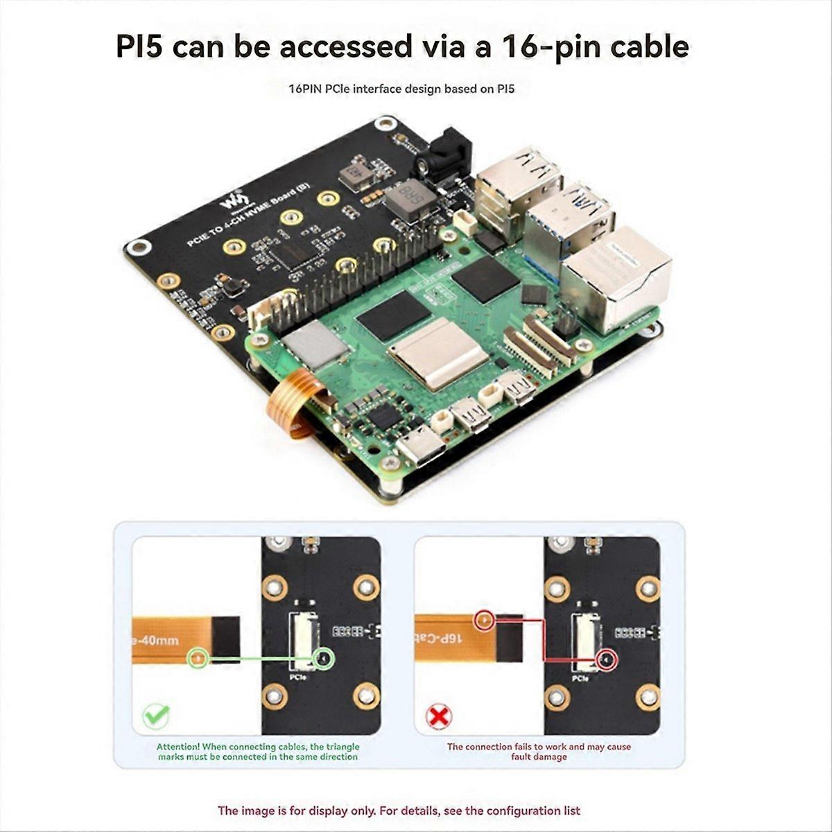  PCle to 4-Channel M.2 Adapter Board with Power Supply (EU)
