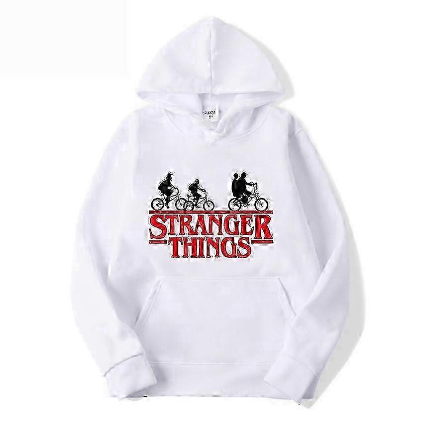 Moletom com capuz e mangas compridas, estilo adolescente, com estampa de Stranger Things.