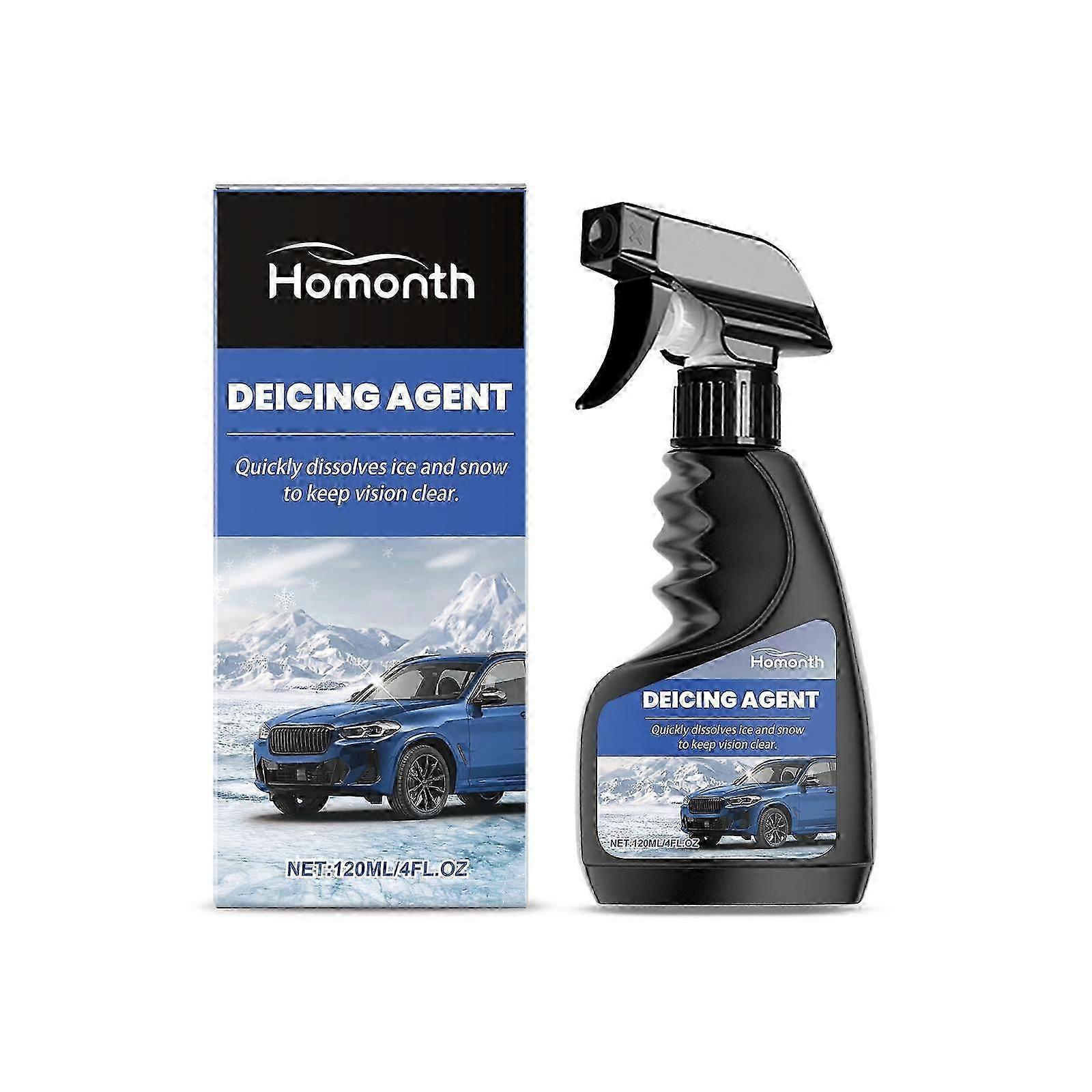 Rapid-Acting Windshield Defrost Spray - 120ml Ice & Frost Remover with Calcium Chloride & Ethylene Glycol for Fast, Safe, and Clear Winter Driving