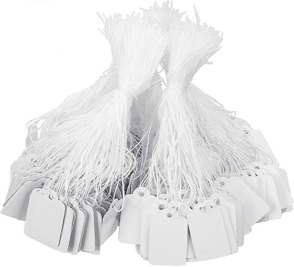1000pcs Jewelry Price Tags with String Attached, Marking Tags with Cord, Clothing Display Tags, Paper Price Tags (White)