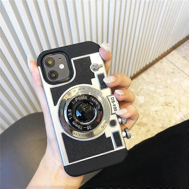 Case for iPhone 17 Pro Max Black and Silver Camera Retro Camera