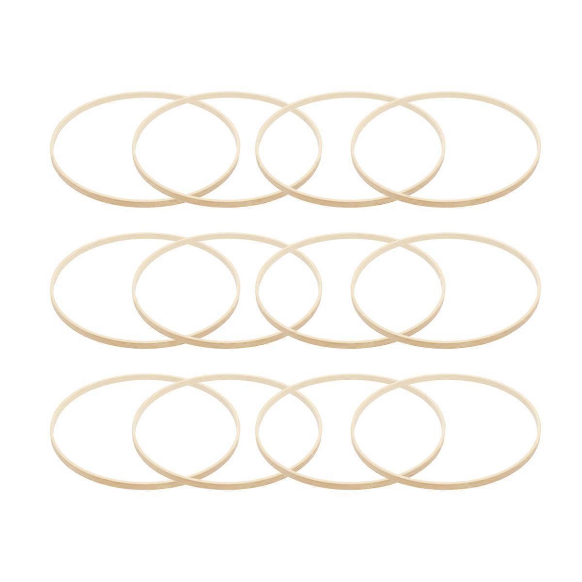 Round Bamboo Dreamcatcher Ring for DIY Crafts 39Pcs Light Yellow Frame