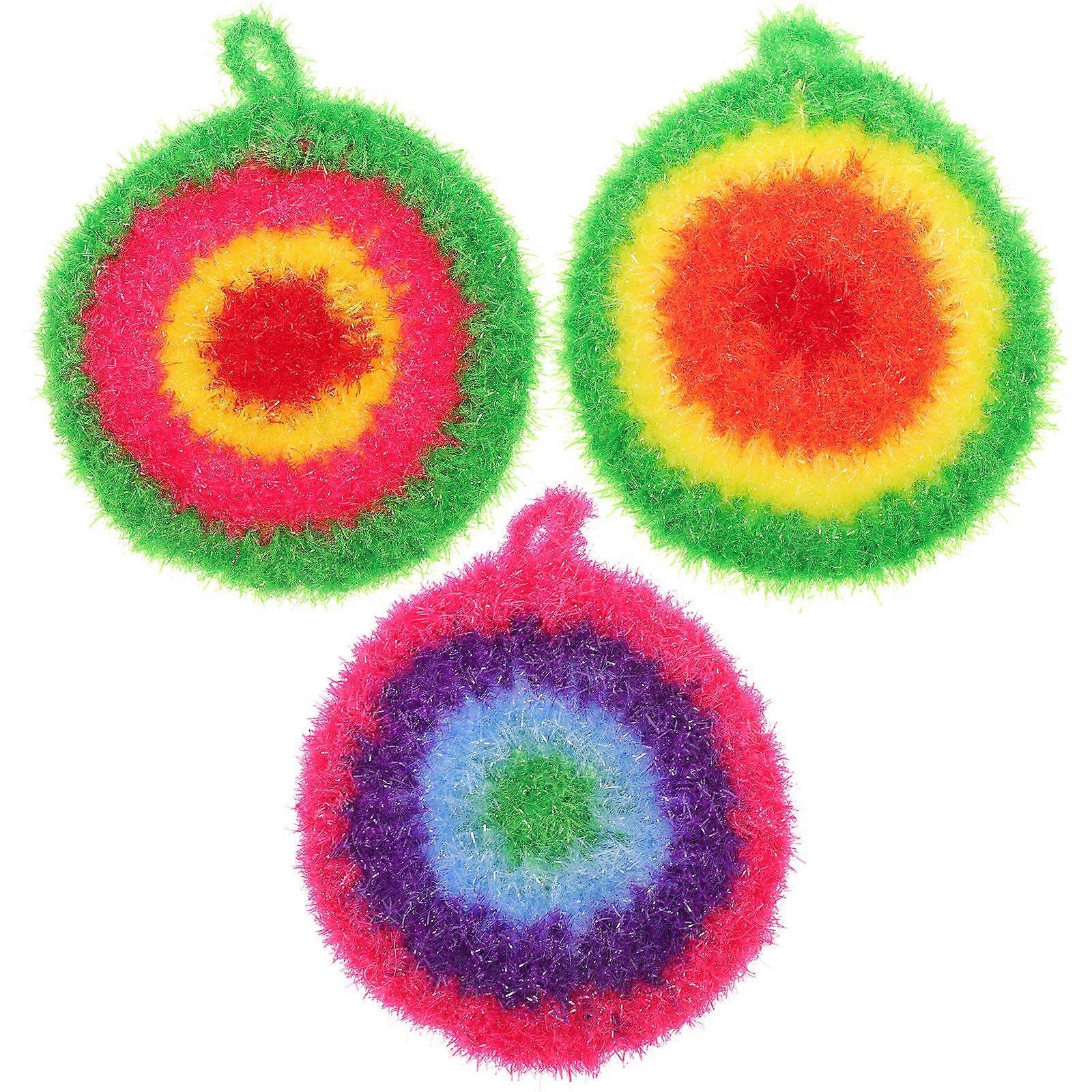 Dish Cloths Scrub Pads for Cleaning Use 3Pcs Assorted Color Kitchen Set
