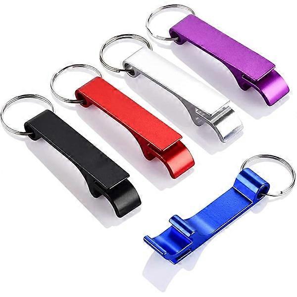 5 metal beer openers, key ring, bottle opener