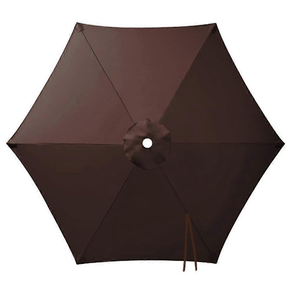 Patio Umbrella Canopy Replacement 8.2ft 6 Ribs Waterproof UV Protective Outdoor Garden Cover