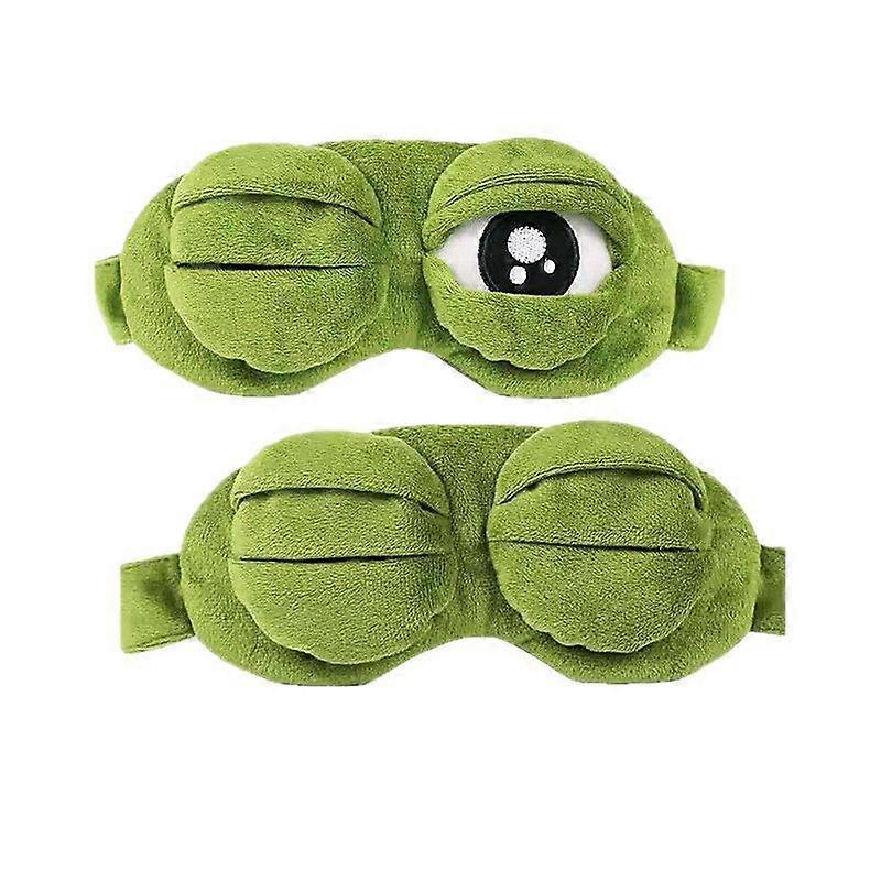 Cartoon Frog Shaped Eye Mask with Breathable Cotton Lining, Elastic and Non-Tightening Headband for Light Blocking and Eye Protection in Games