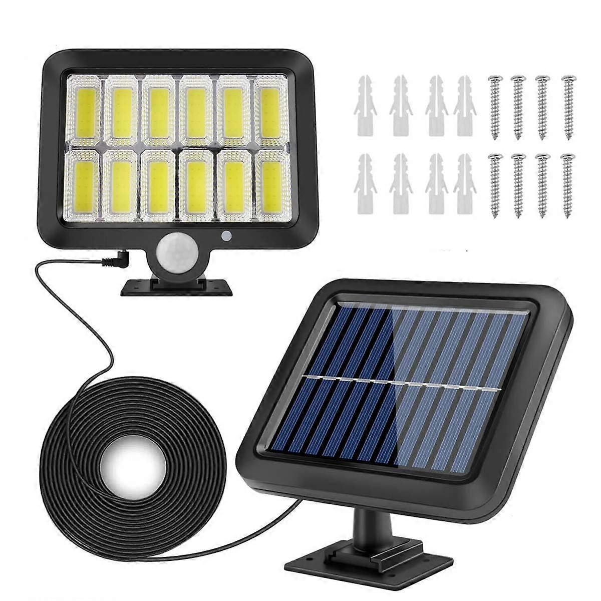 Solar Security Lights Outdoor Waterproof with Motion Sensor, 3 Modes Solar Powered for Garden Fence Patio Garage