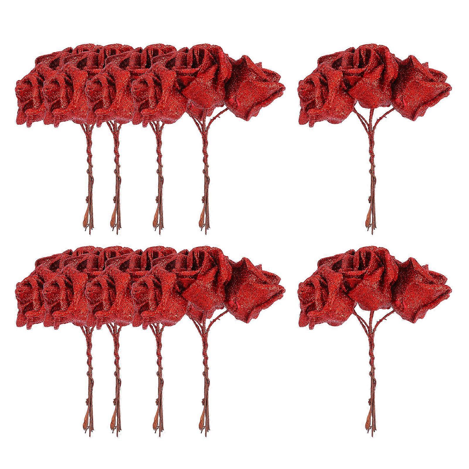 Red Hex Flower Artificial Flower Props for Wedding Decor 100Pcs