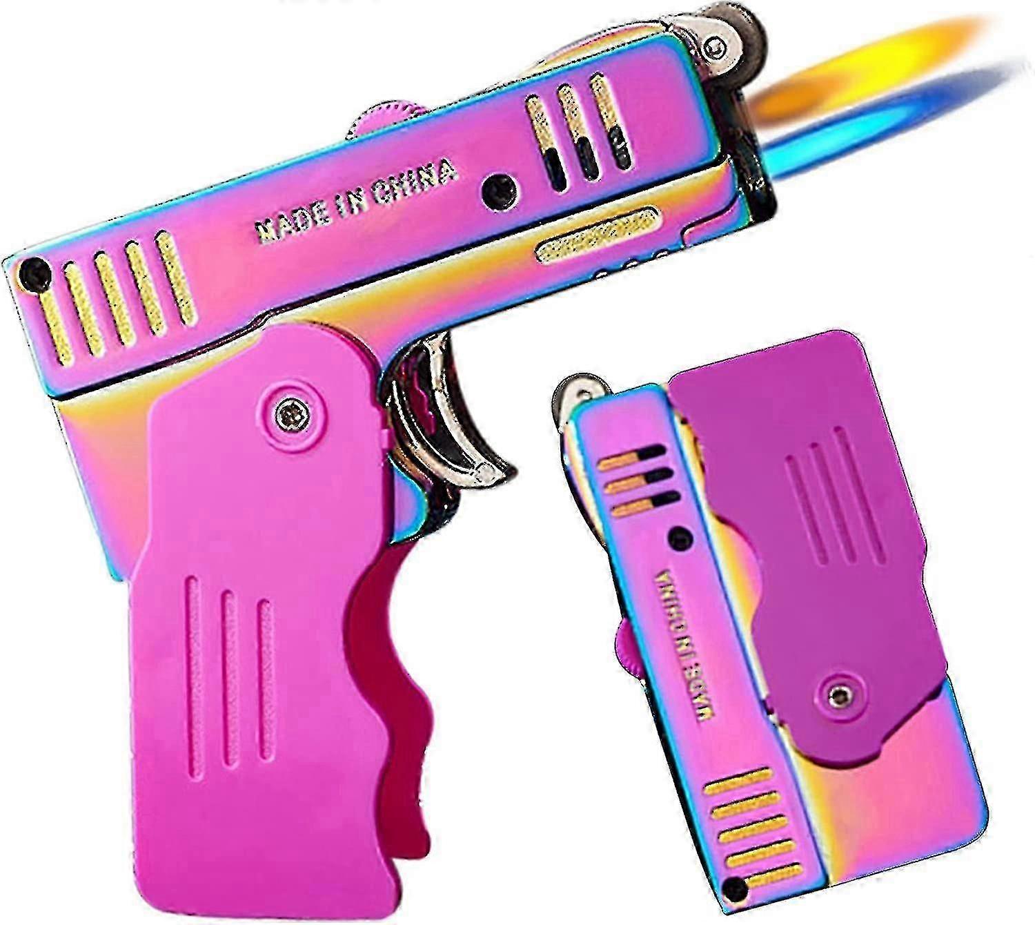Torch Lighter, Switchable Jet Flame Lighter Butane Refillable With Lockable Function, Windproof Adjustable Jet Flame And Soft Flame, Cool Foldable Gun