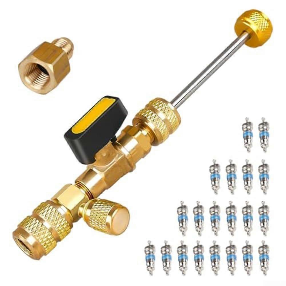 HVAC Valve Core Tool with Magnetic Tip for Instant Dual Port Replacement 1/4 and 5/16 SAE