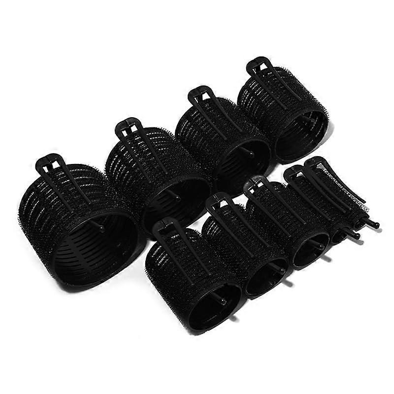 SelfAdhesive Hair Curlers with Clips for Instant Volume, Fluffy Root Styling Roller, Black