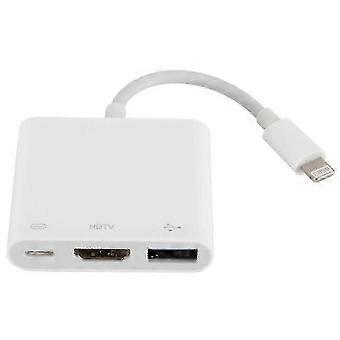 Adaptateur AV numérique vers HDMI compatible avec iPhone - Convertisseur Lightning et USB-C