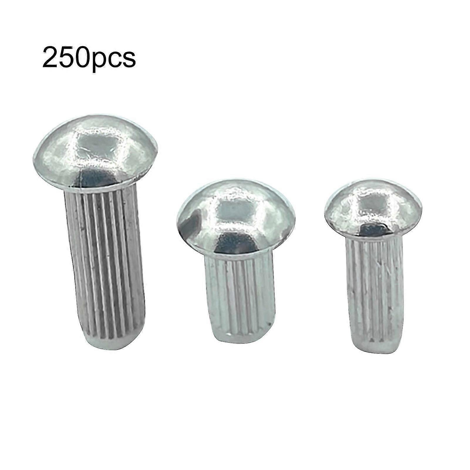 250pcs M2-m5 Knurled Rivets Small Solid High Strength Assorted Round Head Rivets For Woodworking